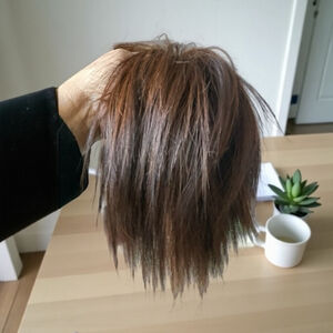 Auburn Brown 8” messy bun ponytail extension w/ elastic